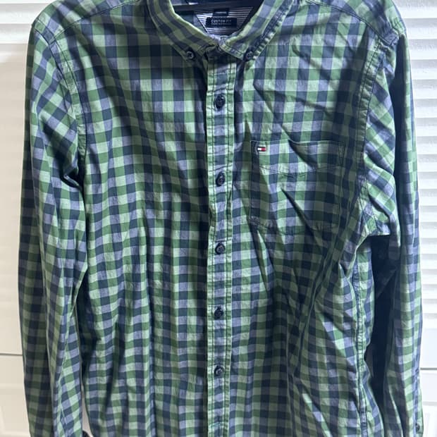 타미힐피거 깅엄체크 셔츠