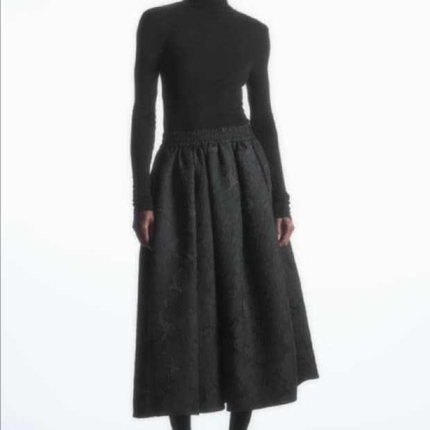 코스 자카드 플로럴 스커트 32