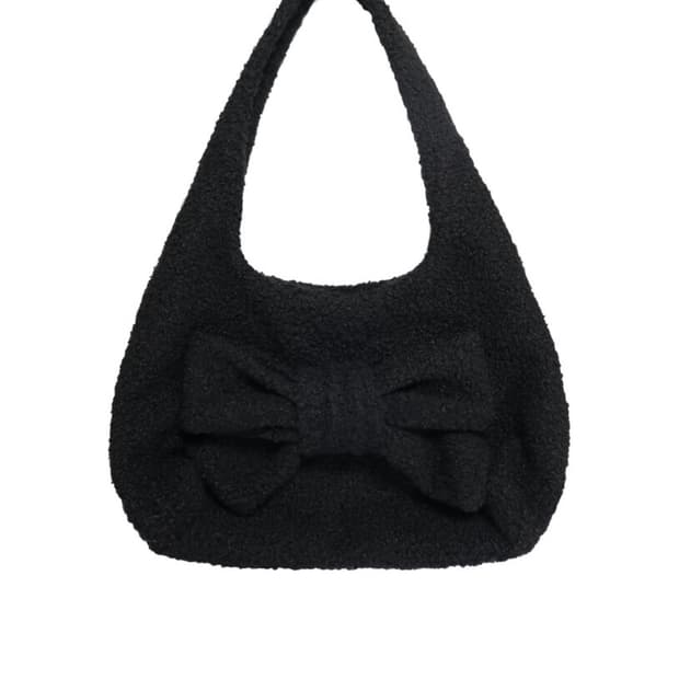 시오서울 리본 플러피 숄더백 블랙