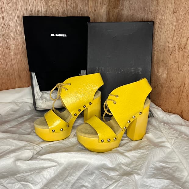 질샌더 옐로우 플랫폼 클로그 샌들