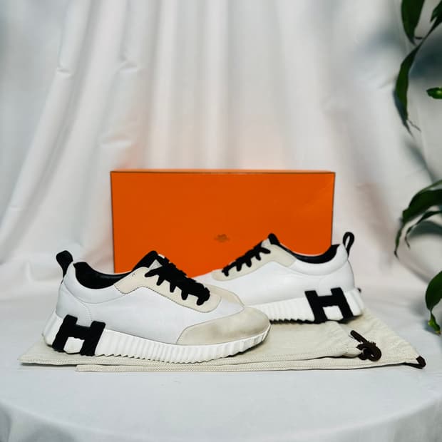 (41) 에르메스 바운싱 스니커즈 고트스킨