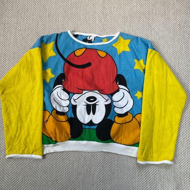 80s 레어 월트디즈니 공식 미키마우스 리버시블 스웻