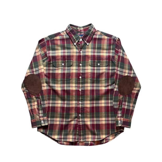 폴로 엘보패치 플란넬 체크 셔츠