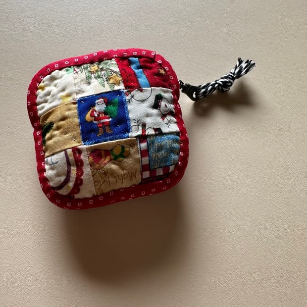 크리스마스 작은 퀼트 파우치 / 에어팟 파우치 / 동전지갑