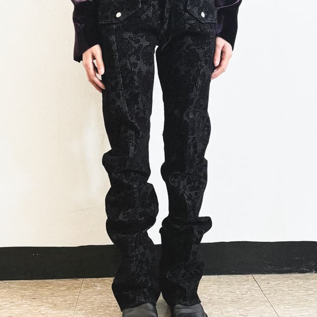 rare* 90s 베르사체 데드스탁 맥시 플레어 벨루어팬츠