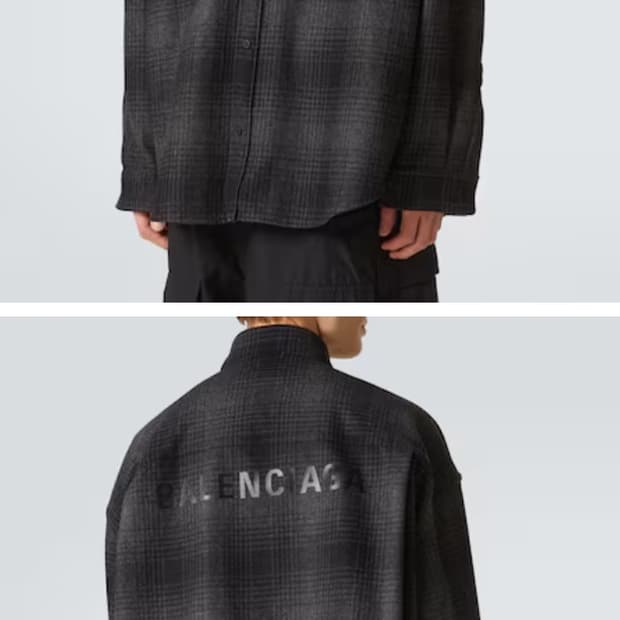 발렌시아가 오버사이즈 플란넬 체크 셔츠 1사이즈