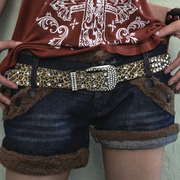 Leopard Beads Detail Belt