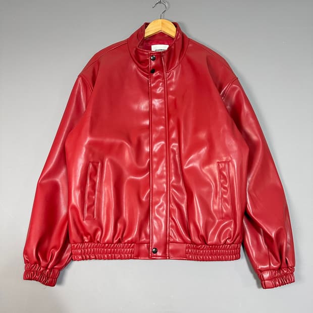 QT8 큐티에잇 가먼츠 레더자켓 레드 L [021106]