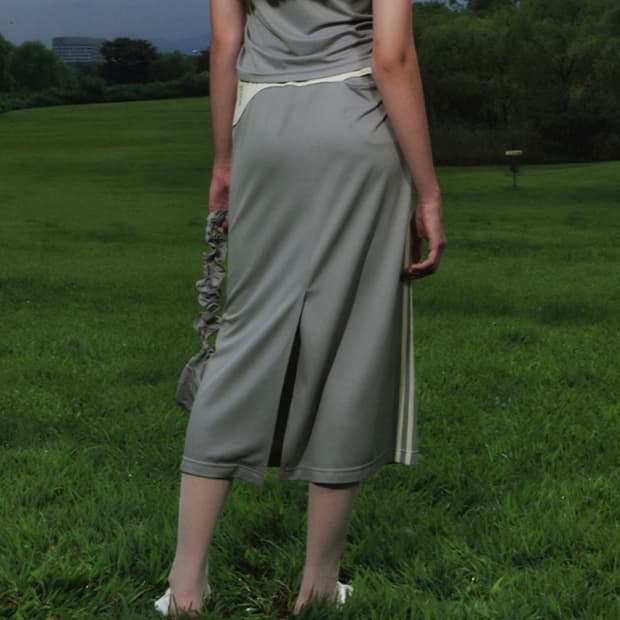 Kijun 롱 스커트 S 라이트그레이