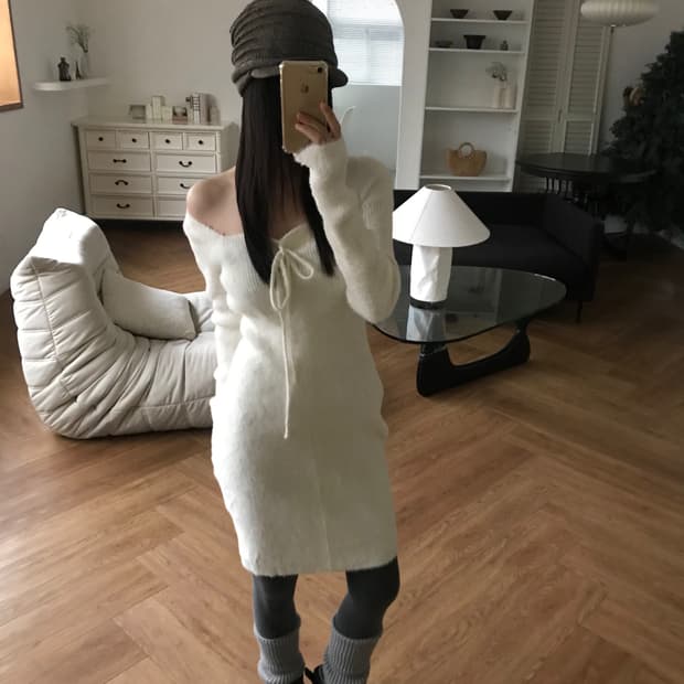 vintage string knit one-piece