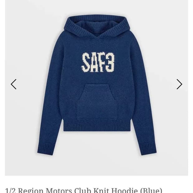 1/2 Region Motors Club Knit Hoodie(Blue)