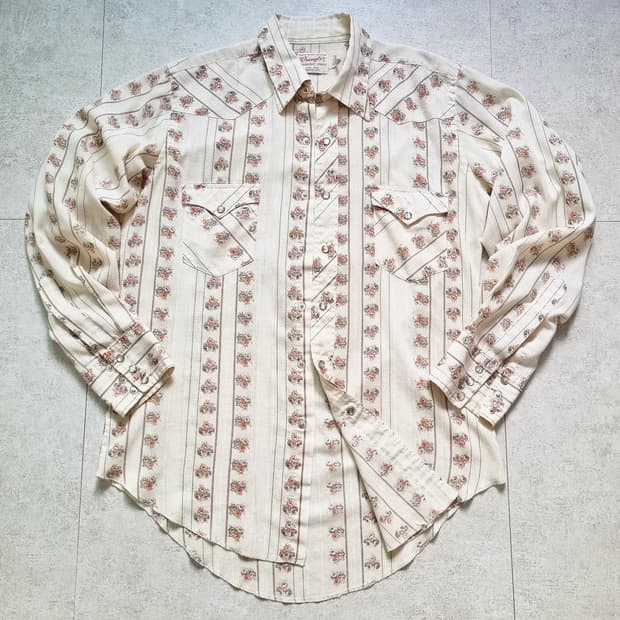 70s USA 랭글러 웨스턴 셔츠 16, L sz
