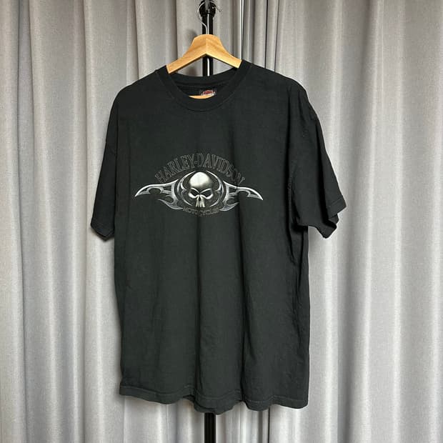 빈티지 00s 할리데이비슨 스컬 티셔츠
