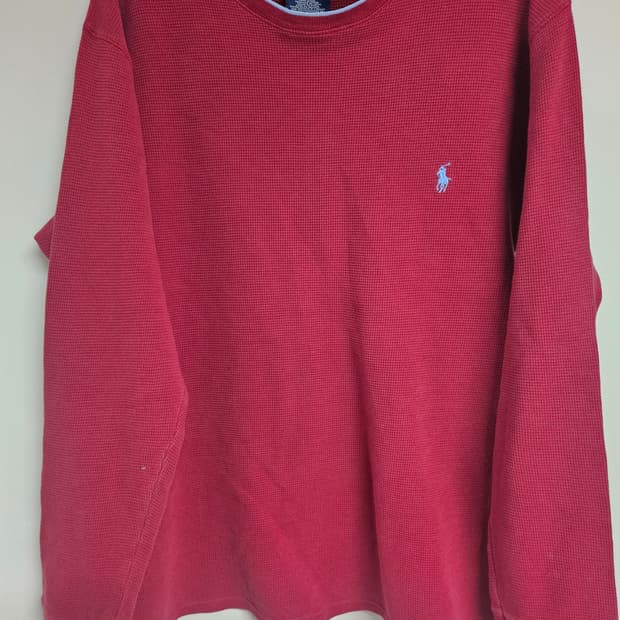 폴로 랄프로렌 레드 와플 긴팔티 M