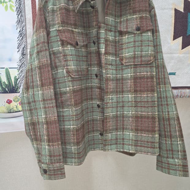 RRL 더블알엘 울 체크 셔츠자켓 L