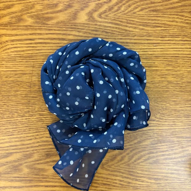 jpn vintage navy dot summer scarf