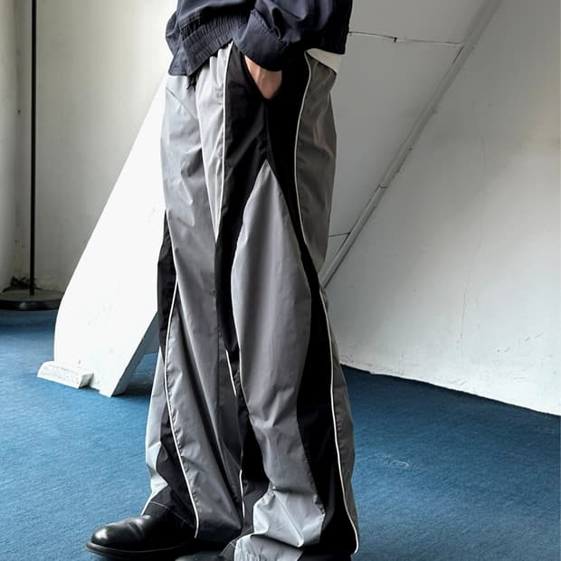 Washed poly panel design easy pants