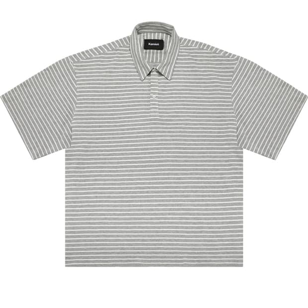 카미엔 그레이 스트라이프 폴로