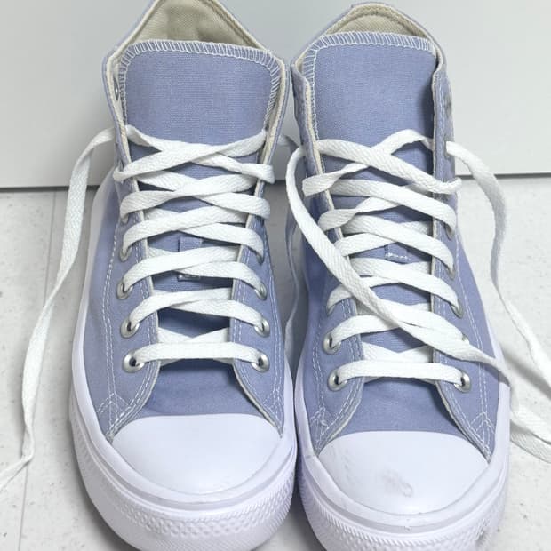 캔버스 하이탑 운동화 퍼플블루