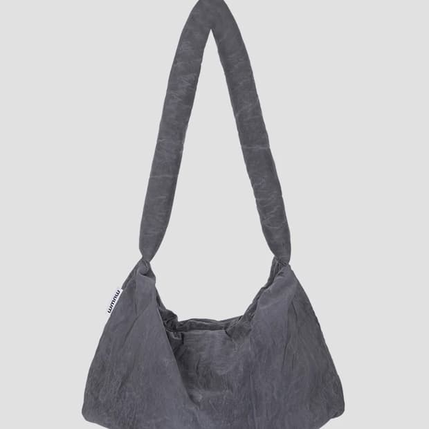 무음 퍼프업 파피 백 왁스 그레이