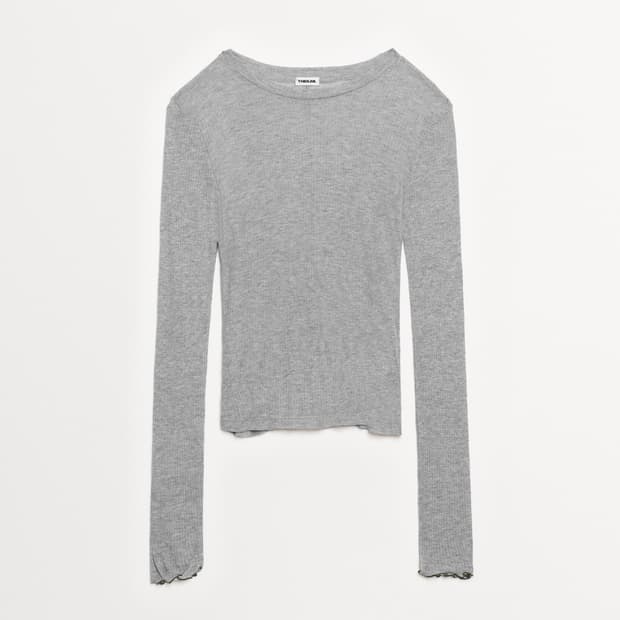 더일마 롤랑 라운드넥 탑 그레이(택안뗀 새상품)