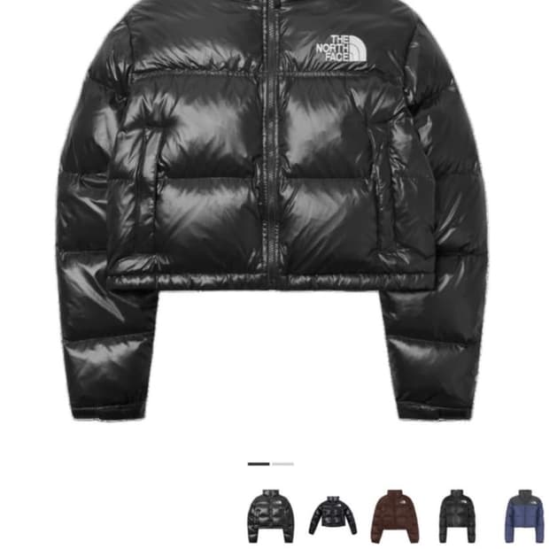 노스페이스 눕시 숏 패딩 여성 블랙