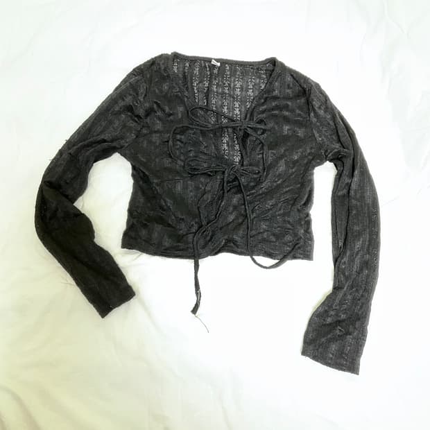 모리걸 리본 빈티지 가디건