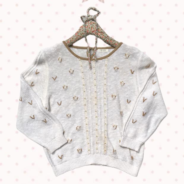 모리 진주 아이보리 니트