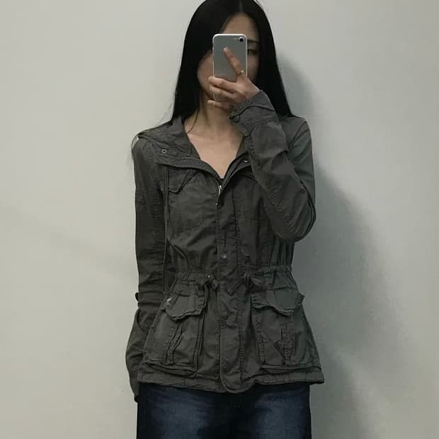 아베크롬비 먹색 포켓 야상 자켓
