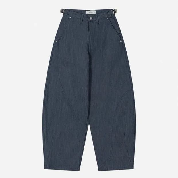 3)웨이비니스 오블리크 커브드 데님팬츠 더콰이즈 블루
