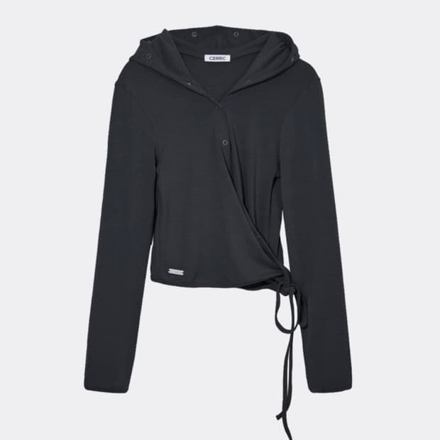 세릭 랩 후드 가디건 차콜