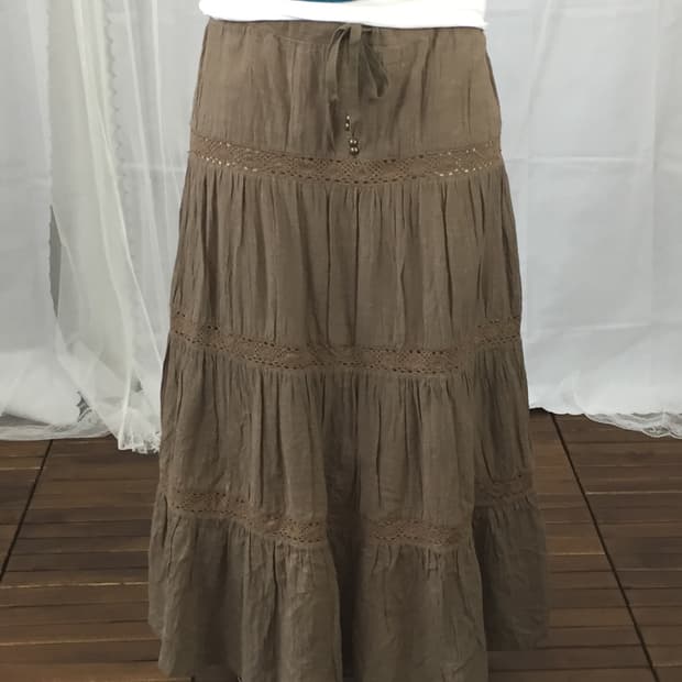 JPN Brown Tiered Skirt