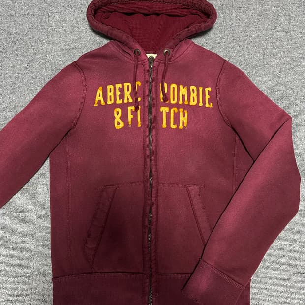 아베크롬비 버건디 후드집업