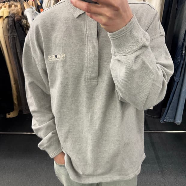 L)펠레펠레 빈티지 그레이 롱슬리브 카라티