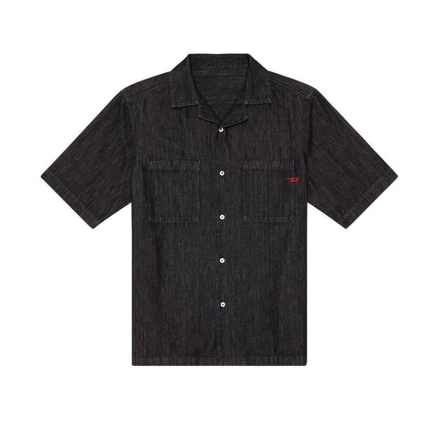 XL 디젤 D PARO SHORT 블랙 데님 청 반팔 셔츠 남방