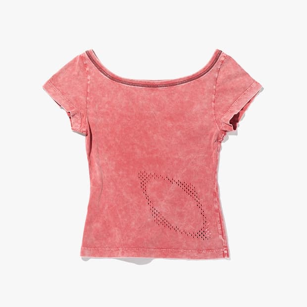 미스치프 Bleached Wide Neck T-Shirt