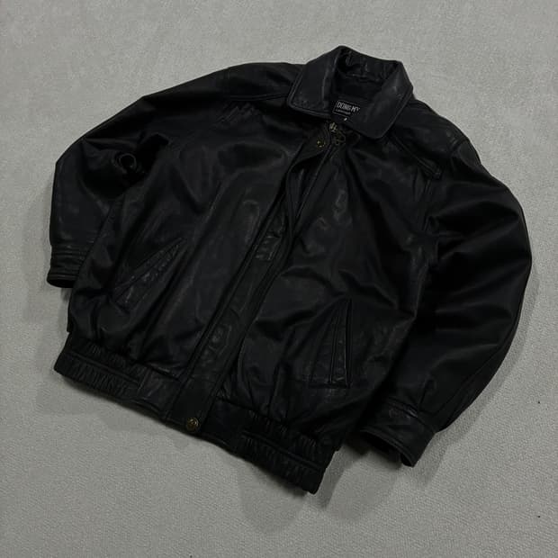 DONG MY 양가죽 블랙 봄버 자켓 XL