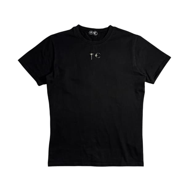 떠그클럽 백 티셔츠 슬림 블랙