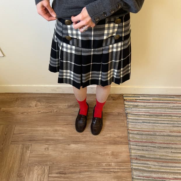버버리 노바 체크 더블 스커트