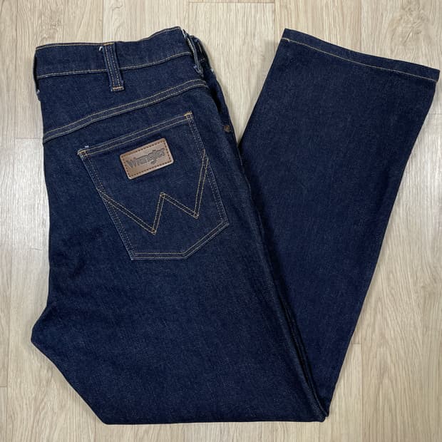32) 랭글러 재팬 레귤러핏 진청 데님팬츠