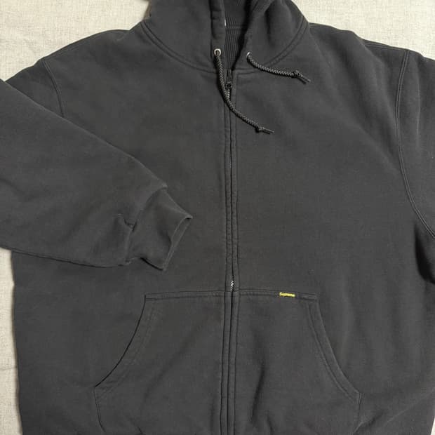 [L] 슈프림 리버시블 워크 집업 후드 스웨트셔츠 블랙