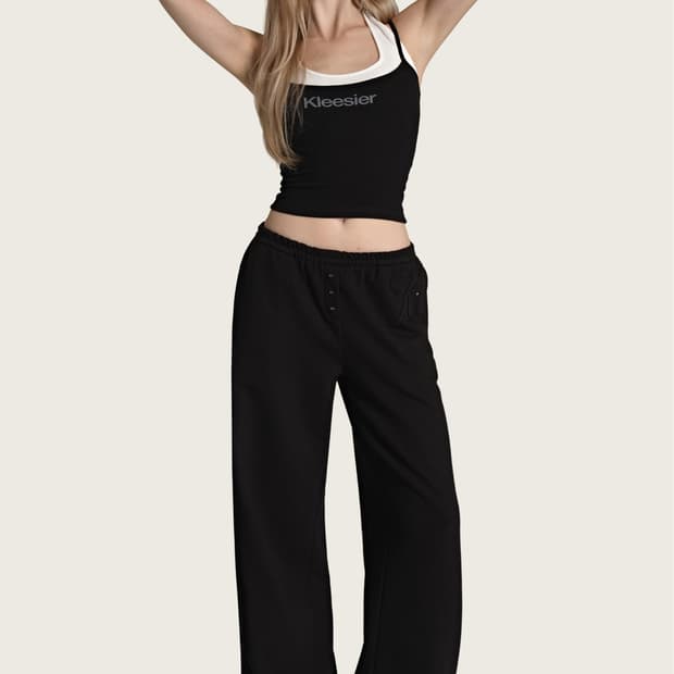 클리시어 Soft layered sleeveless, Black