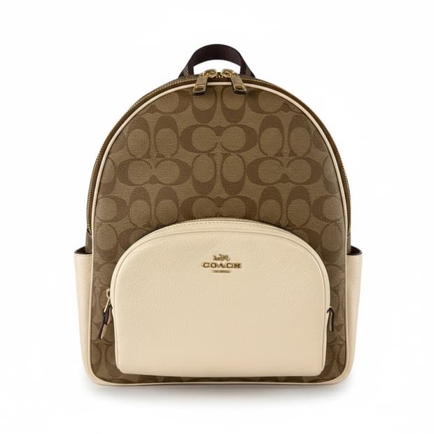 코치 시그니처 코트 백팩 아이보리