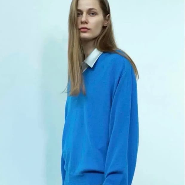 lfm 엘에프엠 v-neck knit sweater blue