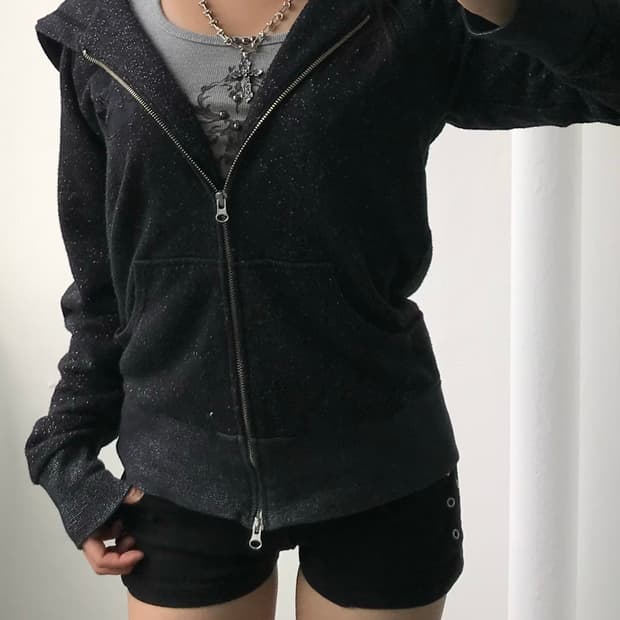 JPN Glitter Hood Zip-Up