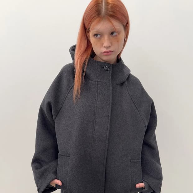[새제품] 타입서비스 Hooded Half Coat [Charcoal]