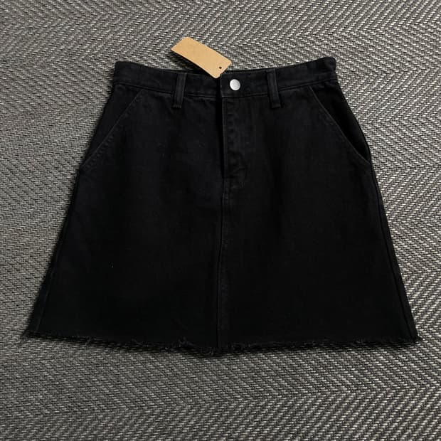 빈티지 커팅 데님 스커트 블랙o 4706