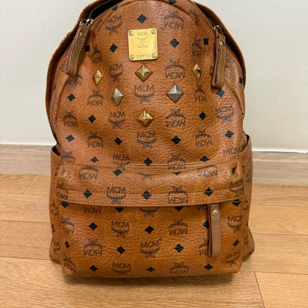 MCM 백팩 꼬냑 브라운