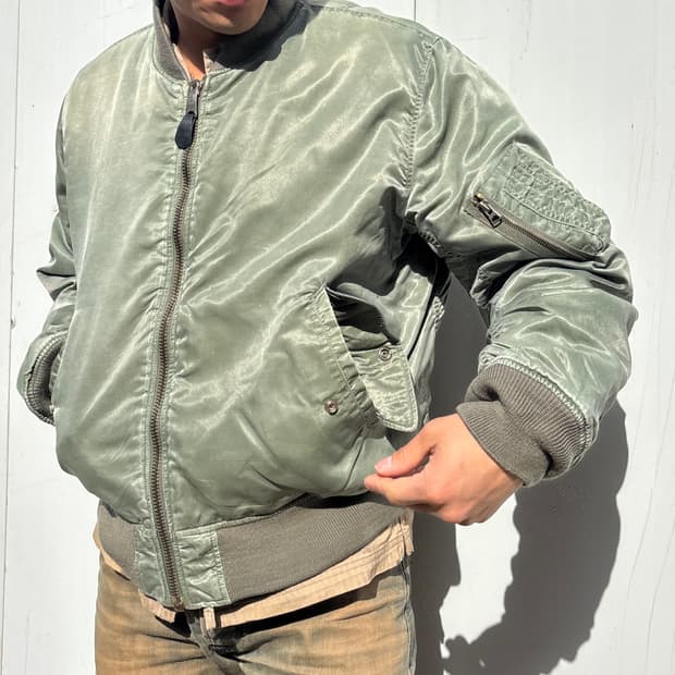 빈티지 미공군 MA-1 리버시블 플라이트 항공 점퍼 L