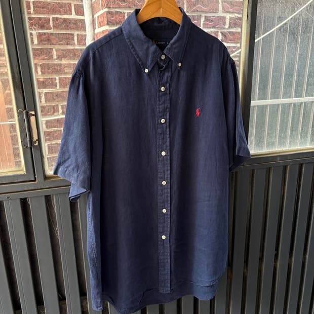 폴로 랄프로렌 린넨 네이비 반팔 셔츠 Polo Ralph Lauren